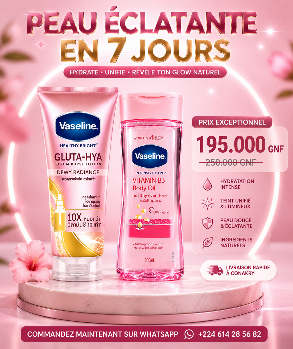 Vaseline Gluta-Hya + Vitamin B3 Body Oil – Duo Parfait Pour Une Peau Éclatante
