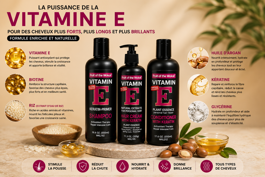 Kit Vitamine E à la Kératine – Pousse & Réparation Cheveux