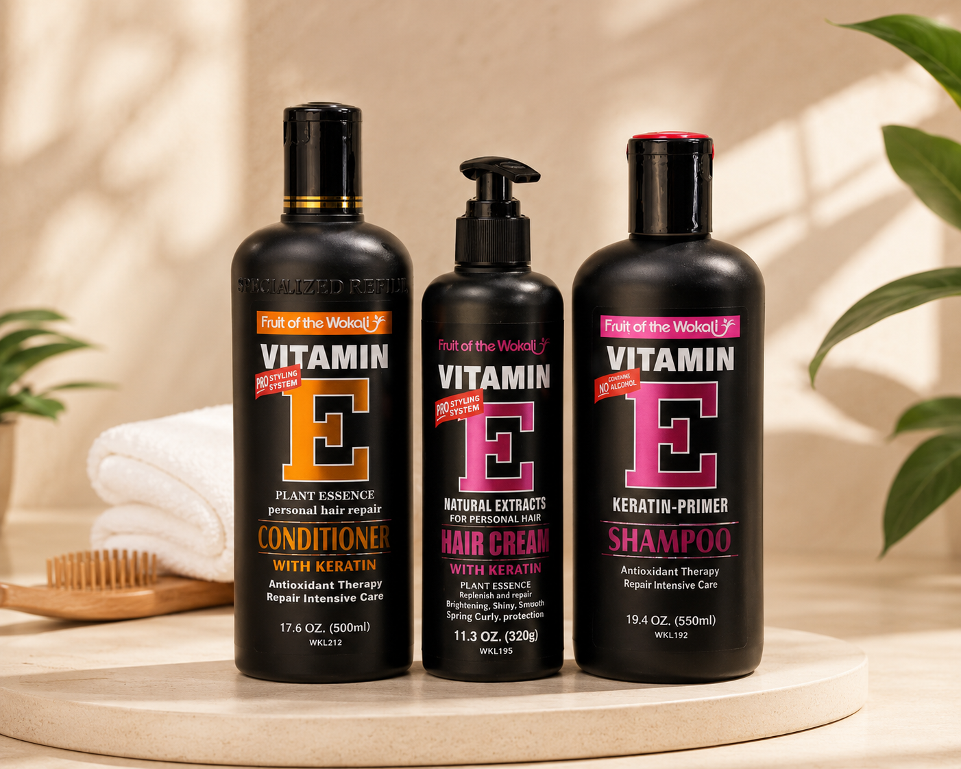 Kit Vitamine E à la Kératine – Pousse & Réparation Cheveux