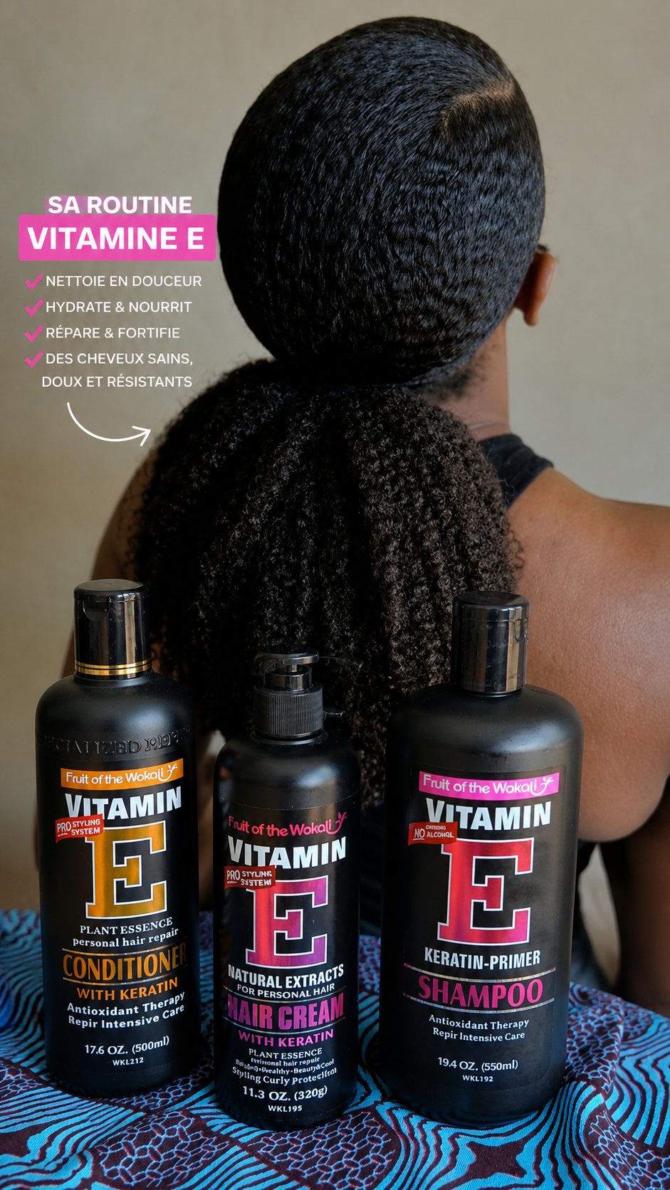 Kit Vitamine E à la Kératine – Pousse & Réparation Cheveux
