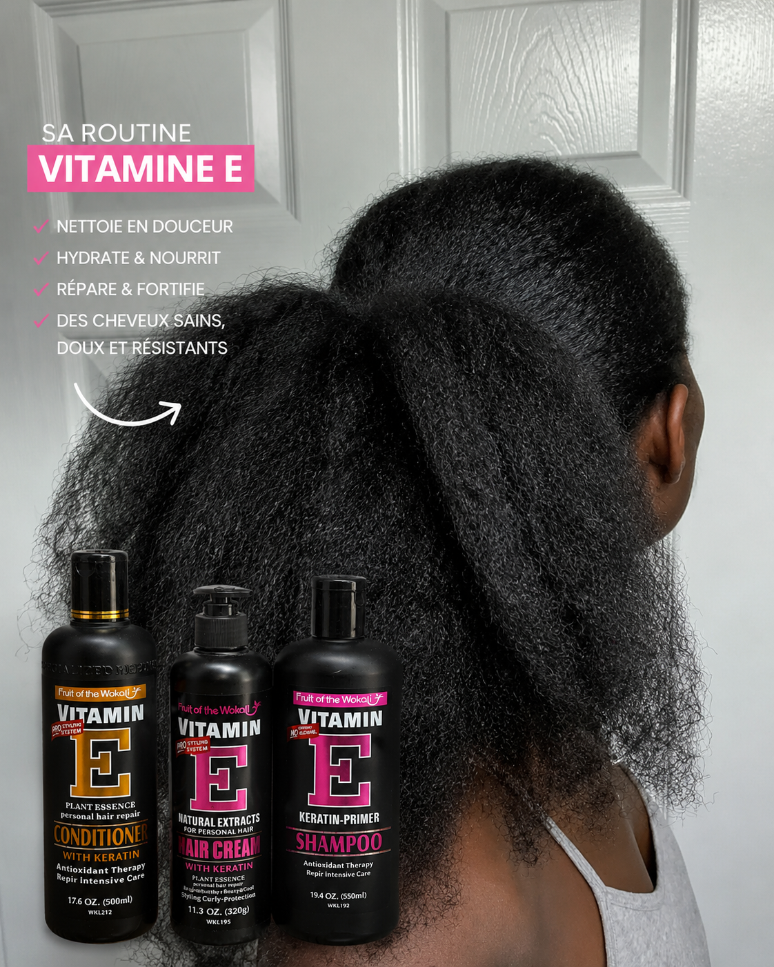 Kit Vitamine E à la Kératine – Pousse & Réparation Cheveux